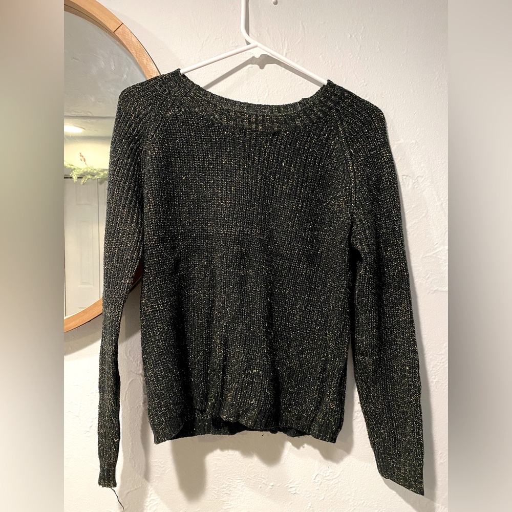 Forever 21 Crew Neck Golden Threads Sweater